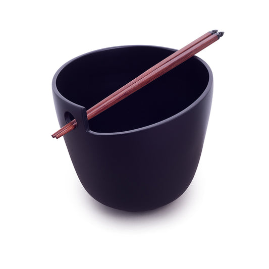 Lacquer Noodle Bowl (single hole) - Black