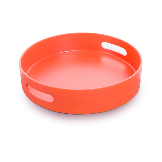 Round Lacquer Tray - Burnt Orange