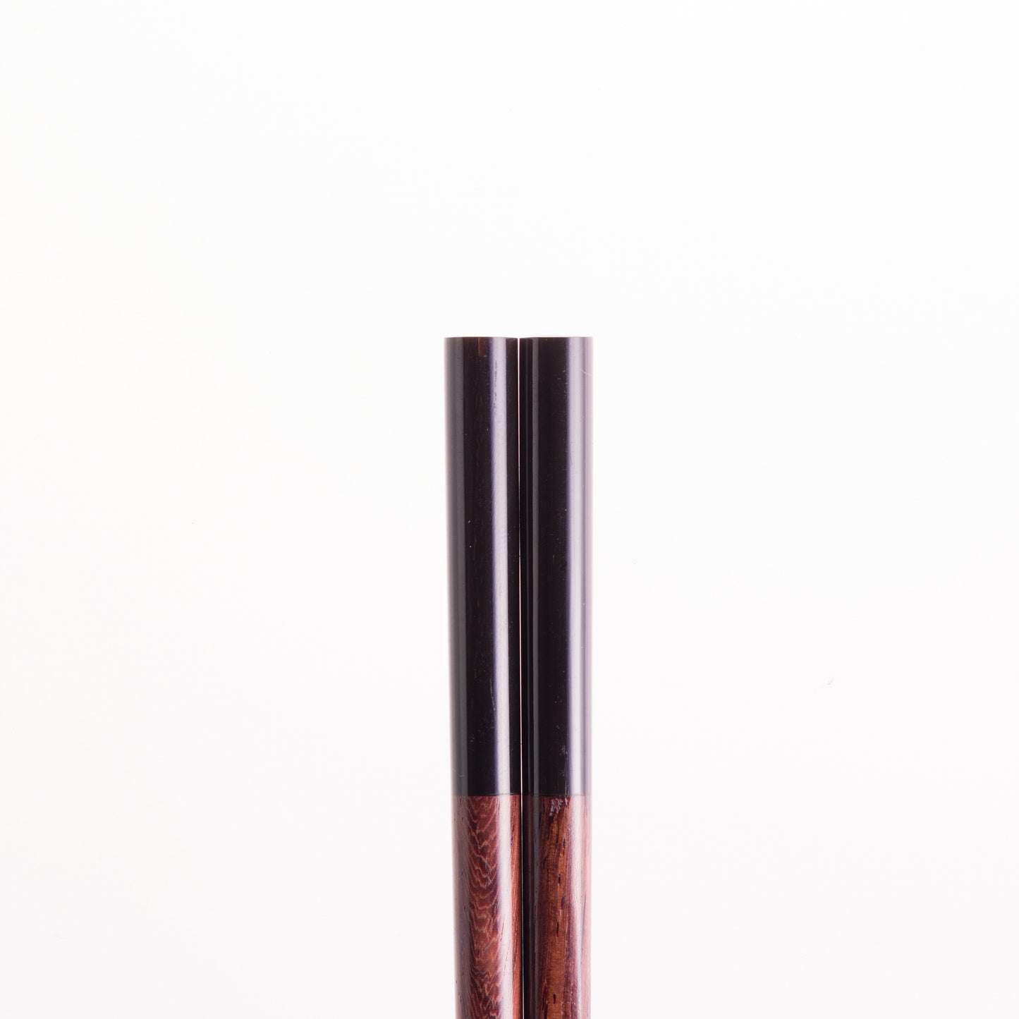 Round Red Wood Chopsticks with Black Horn Tip