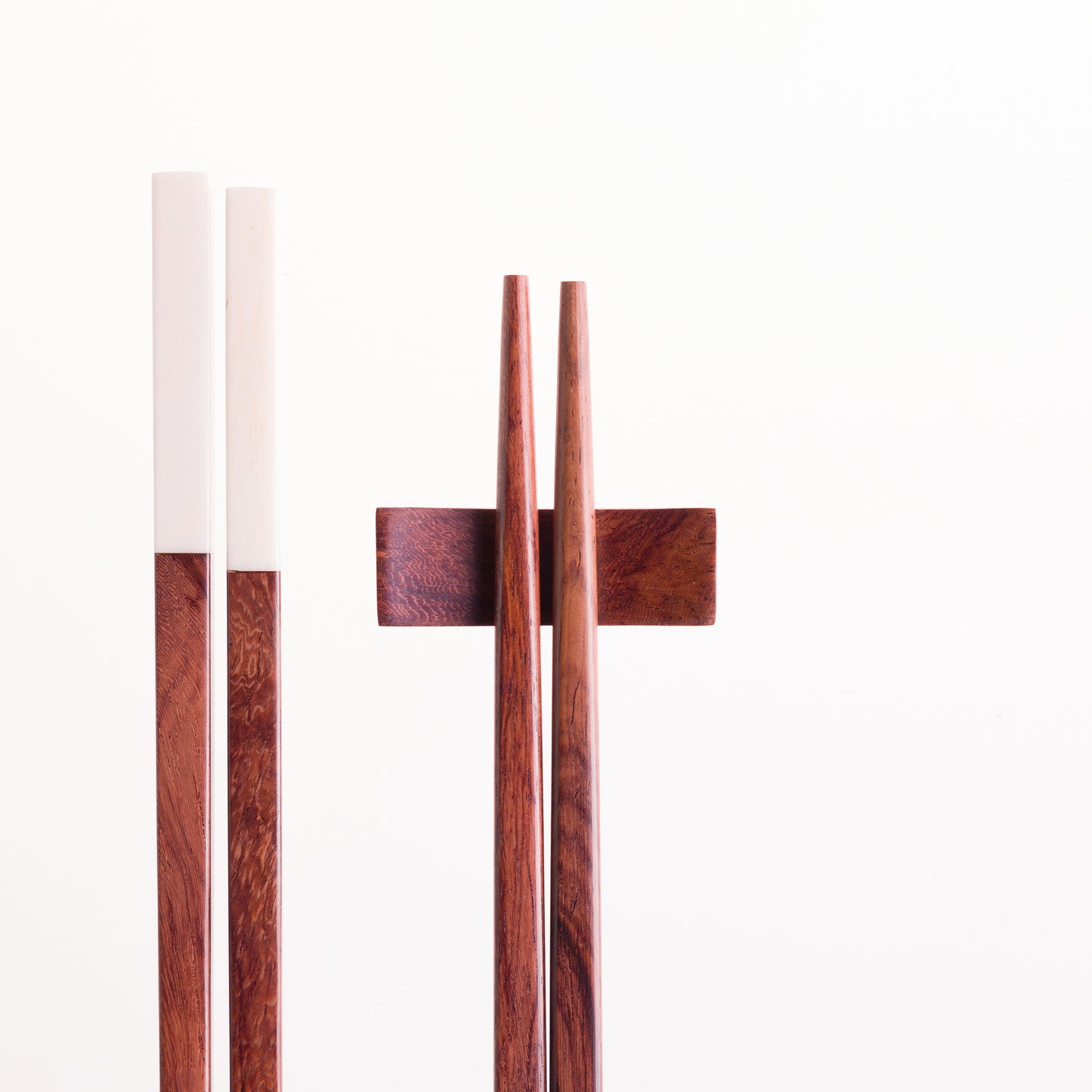 Square Red Wood Chopsticks with Bone Tip
