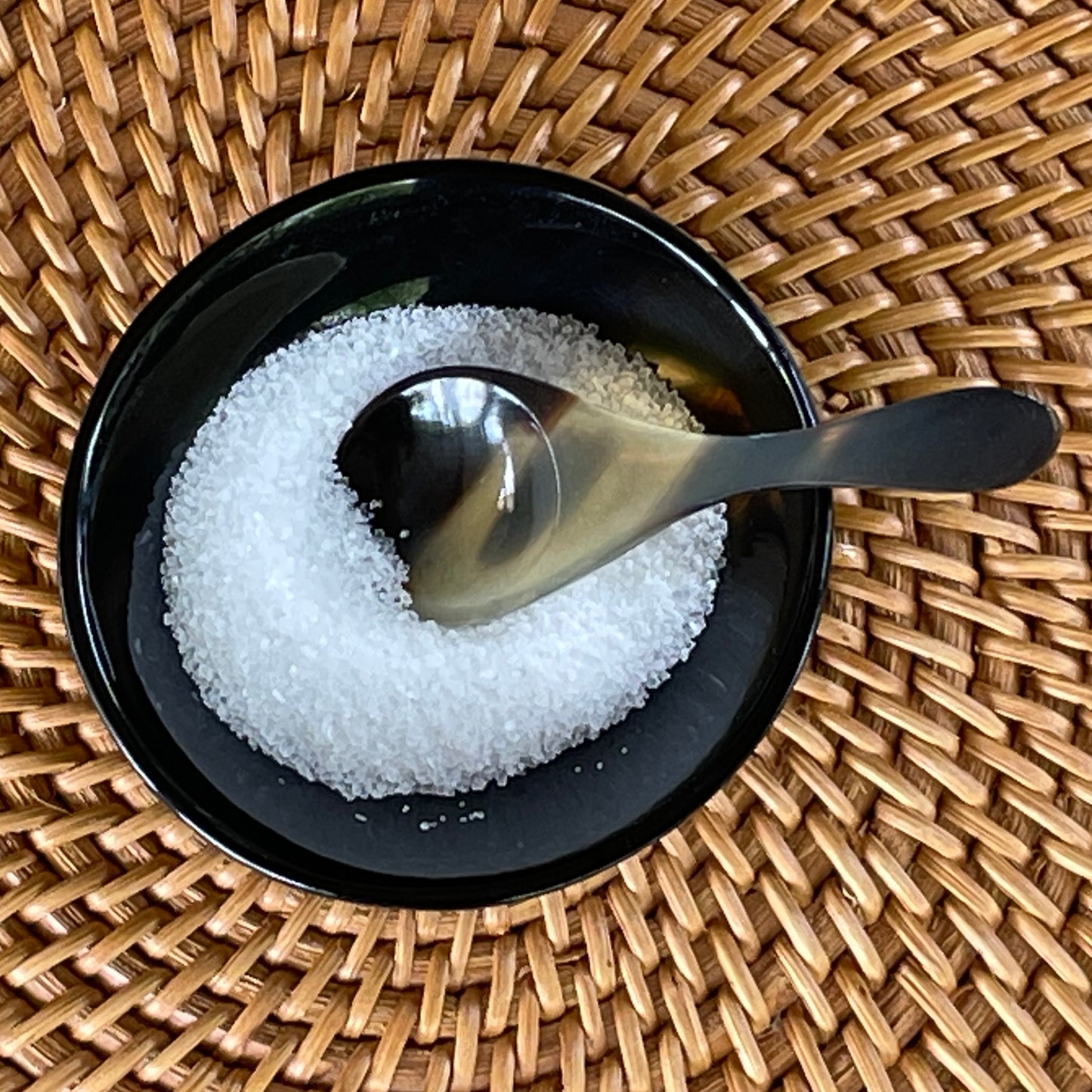 Round Black Horn Salt & Pepper Bowl