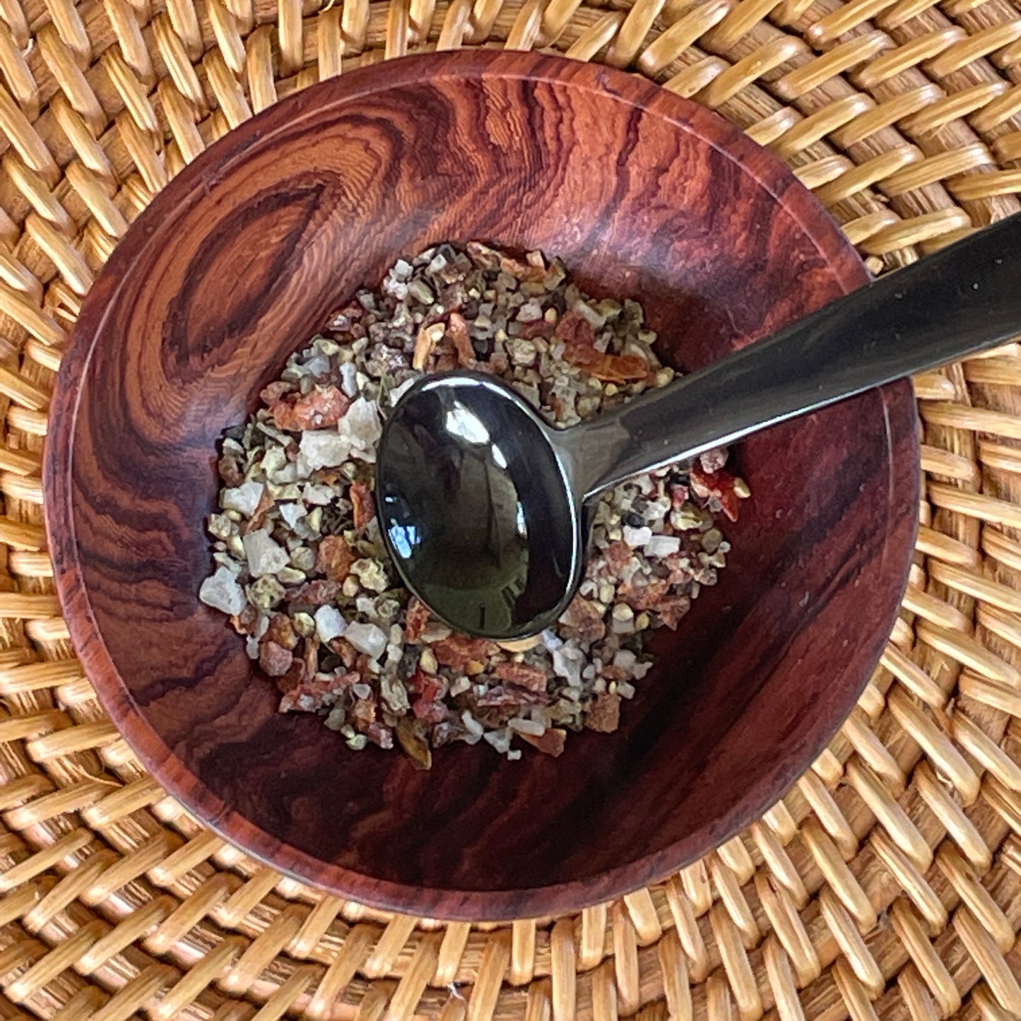 Round Rosewood Salt & Pepper Bowl