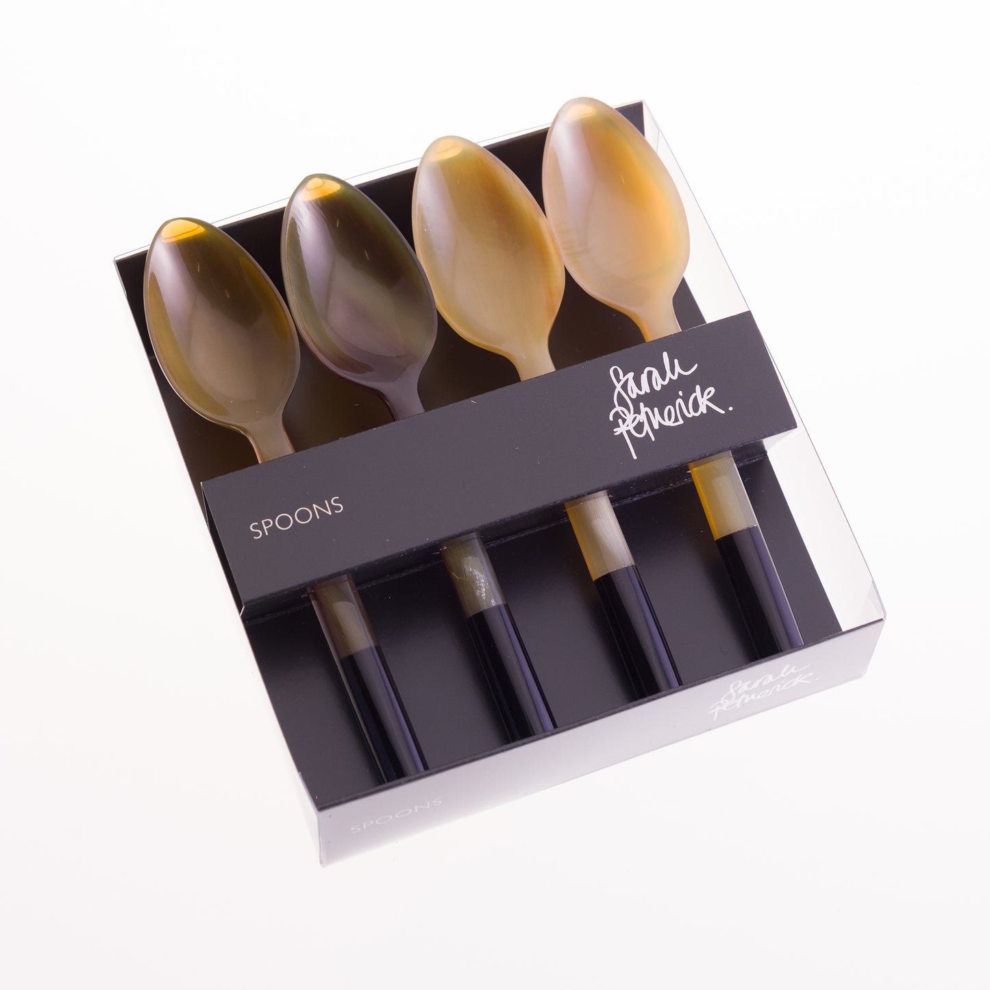 Boxed Egg Spoons - Natural/Black Tip