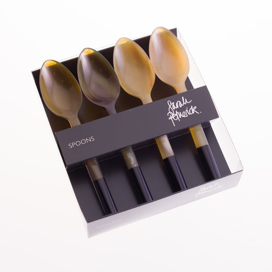 Boxed Egg Spoons - Natural/Black Tip