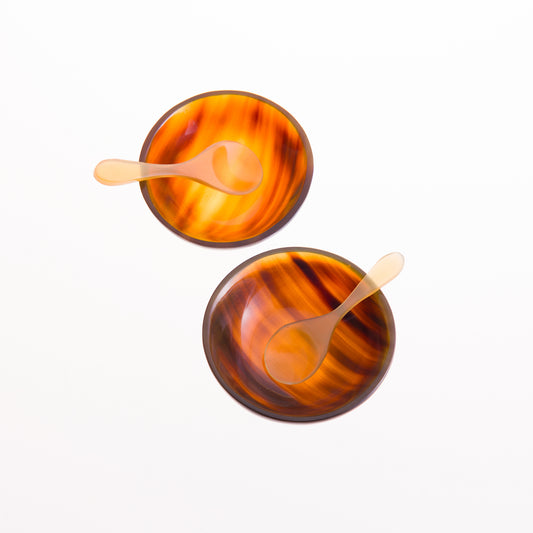 Round Flame Horn Salt & Pepper Bowl
