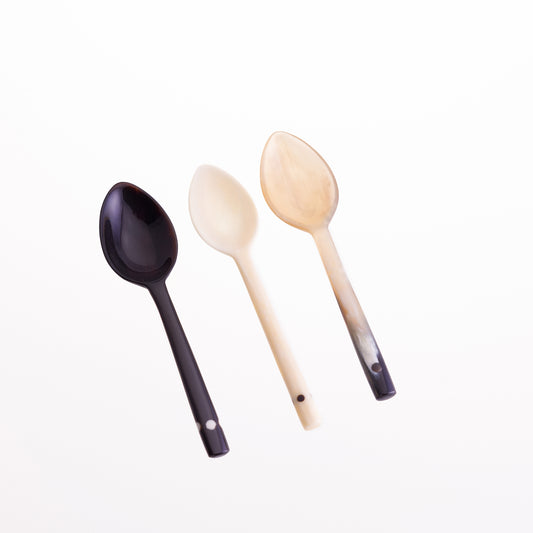 Horn Egg Spoon with Dotted  Handle