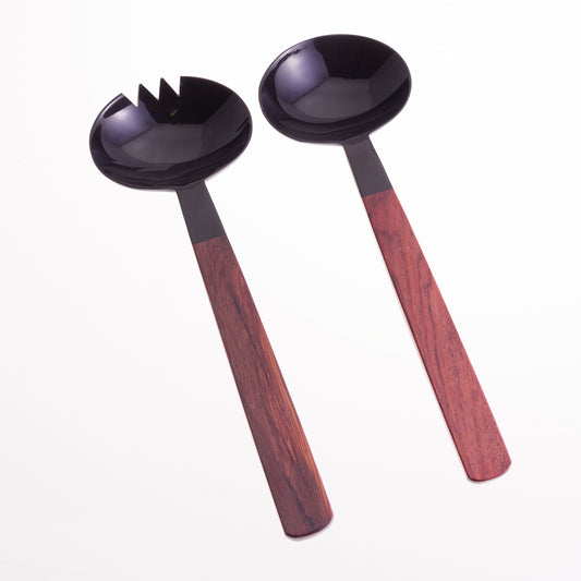 Oval Salad Servers with Rosewood Handles