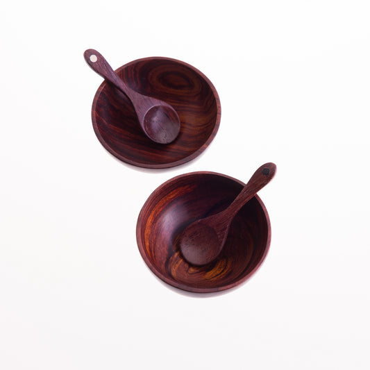 Round Rosewood Salt & Pepper Bowl