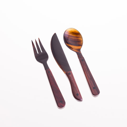 Children's Cutlery Set - Rosewood/Horn