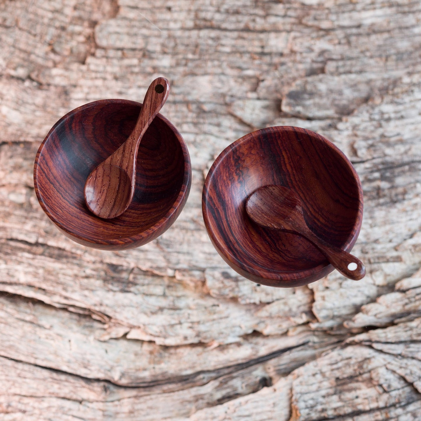 Round Rosewood Salt & Pepper Bowl