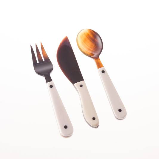 Children's Cutlery Set - Black/White