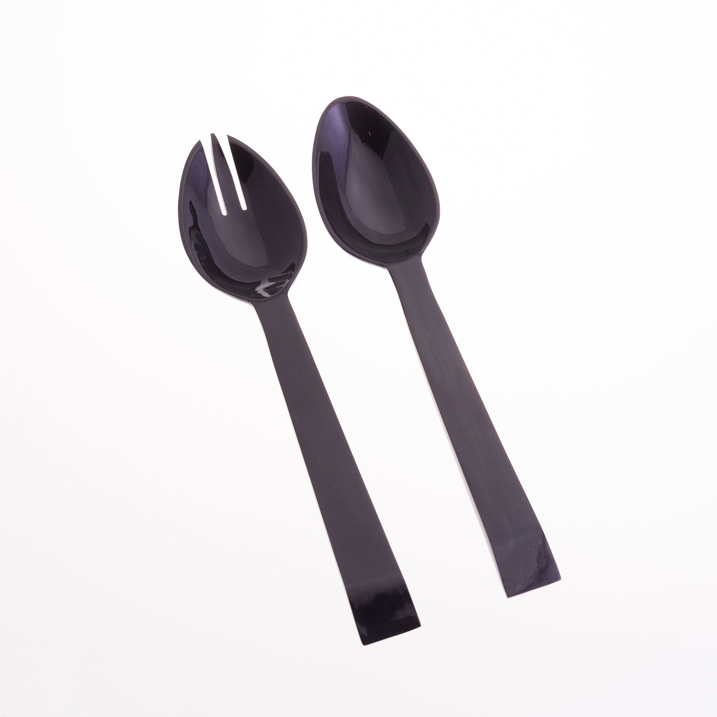 Black Horn Salad Servers with Square Tips
