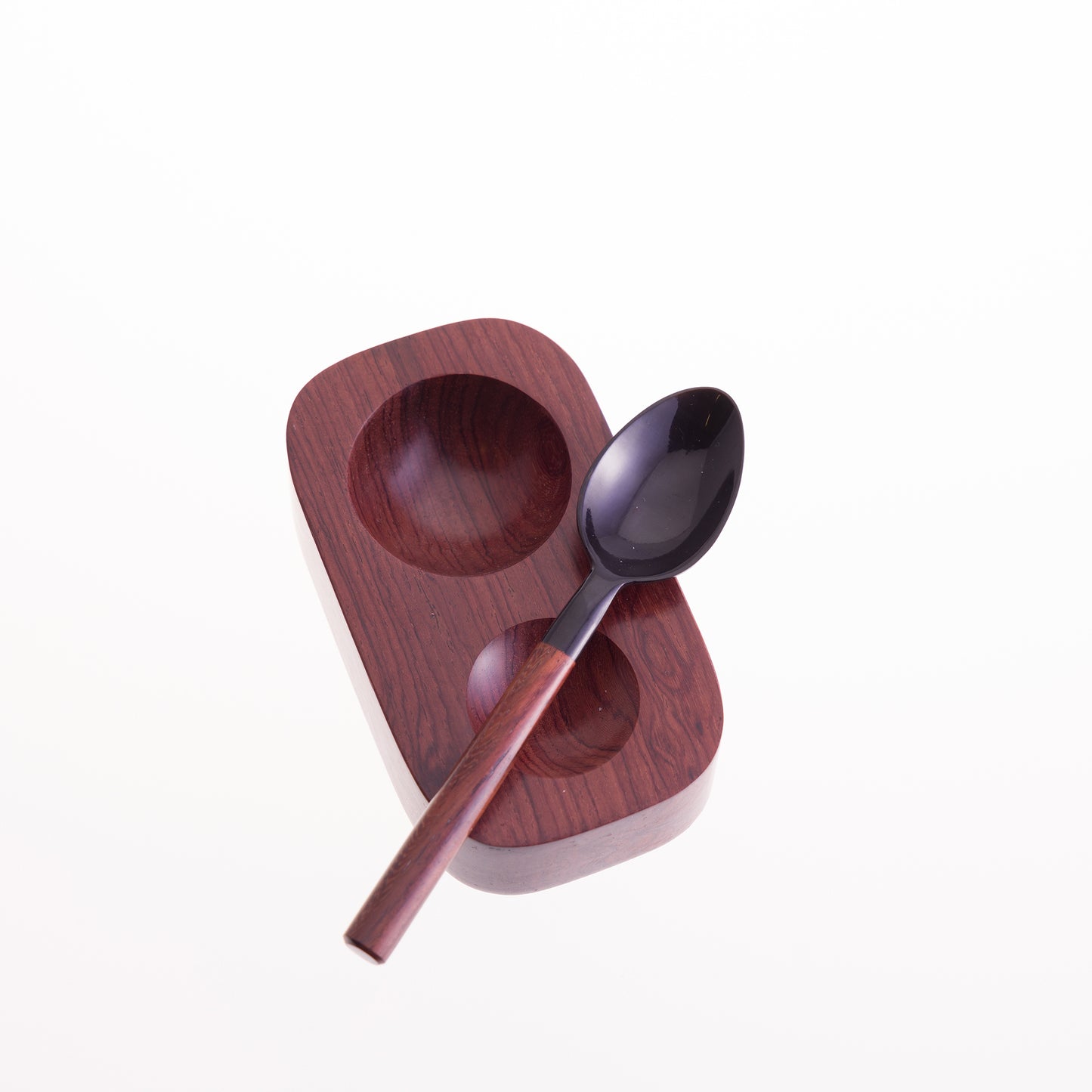 Boxed Rosewood Egg Cup and Egg Spoon