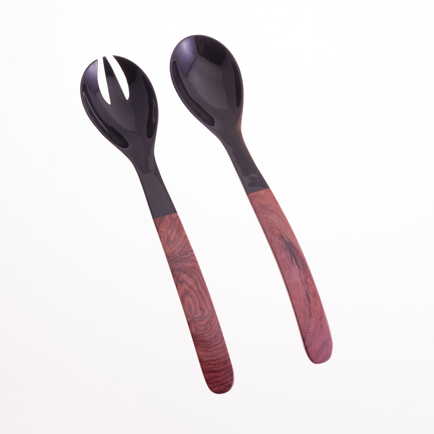 Curved Salad Servers with Rosewood Handles