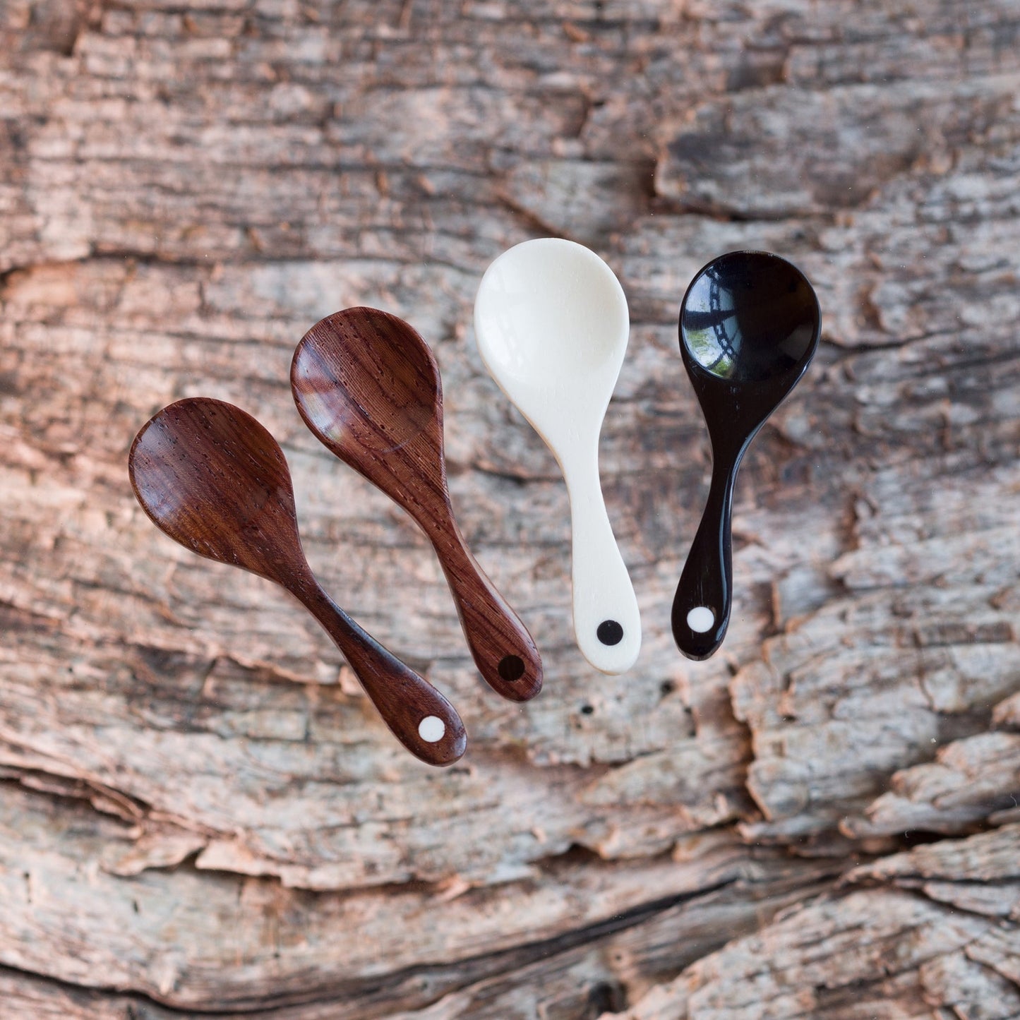 Salt & Pepper Spoons with Dotted Handle