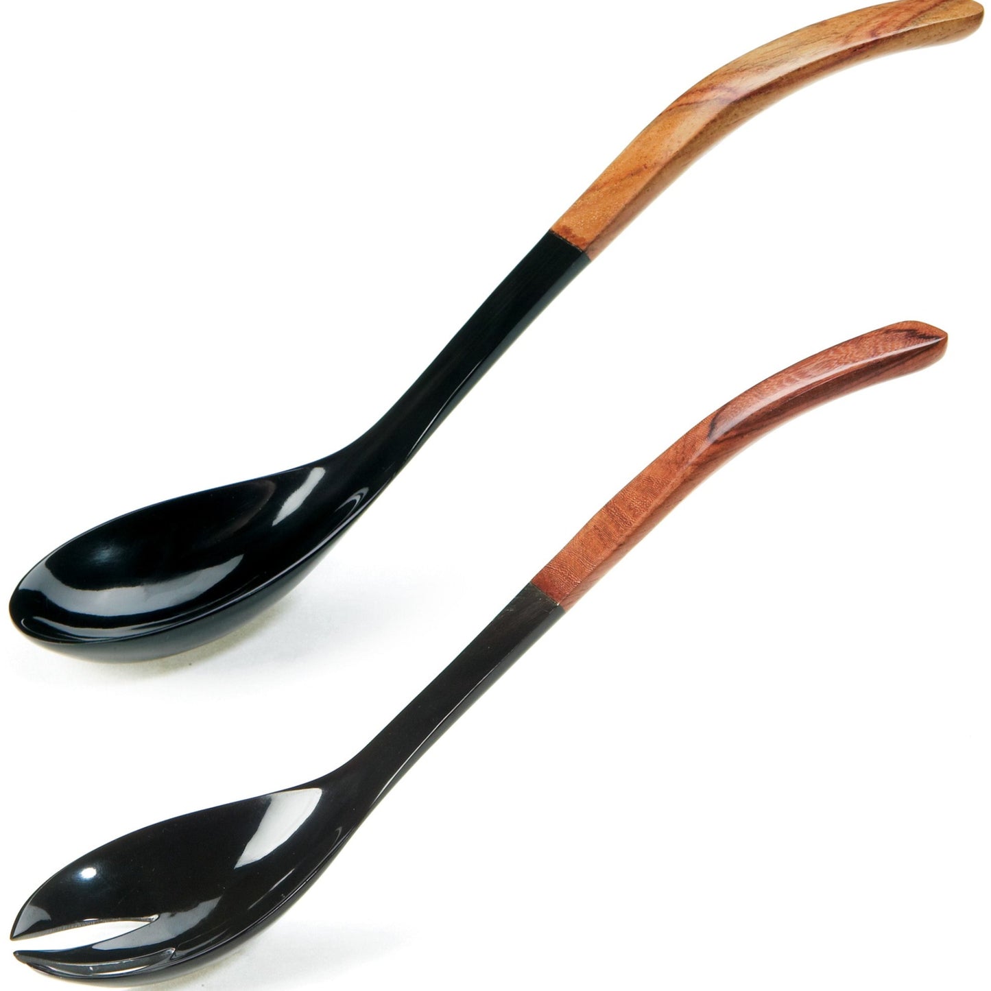 Curved Salad Servers with Rosewood Handles