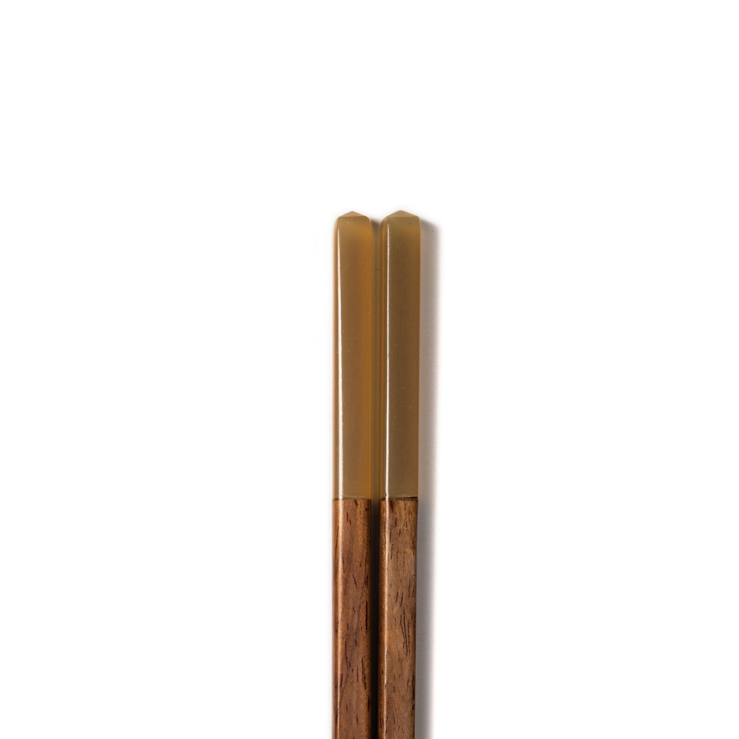 Square Red Wood Chopsticks with Natural Horn Tip